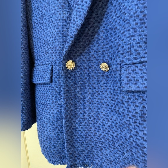 Blue Tweed Blazer NWT W Size Medium - Picture 11 of 12